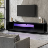 NNEED TV Cabinet Gloss RGB LED Black 180CM