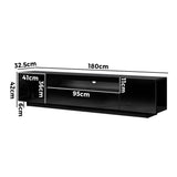 NNEED TV Cabinet Gloss RGB LED Black 180CM