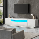 NNEED TV Cabinet Gloss RGB LED White 180CM