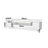 NNEED TV Cabinet Gloss RGB LED White 180CM