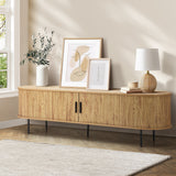 NNEED Entertainment Unit 180cm Tambour Sliding Doors Oak