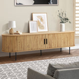 NNEED Entertainment Unit 180cm Tambour Sliding Doors Oak