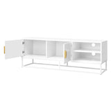 NNEED TV Cabinet 2 Doors Shelves White 140CM