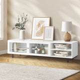 NNEED TV Cabinet Tempered-glass Doors Storage Shelf