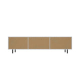 NNEED TV Cabinet Tempered-glass Doors Storage Shelf