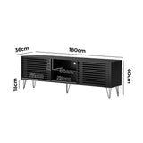 NNEED TV Cabinet Storage Sliding Door 180cm Black