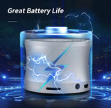NNEOBA Portable Bluetooth Speaker Dual Bass Stereo Waterproof (Silver)