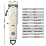 NNEOBA Economical Professional Hair Clipper USB Rechargeable White