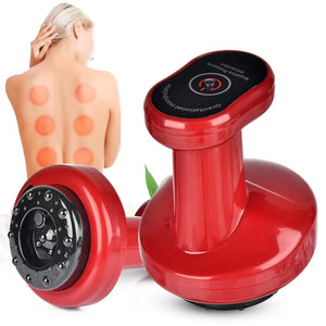 NNEOBA Electric Cupping Therapy Massager EMS Gua Sha Scraping Suction Cup Red