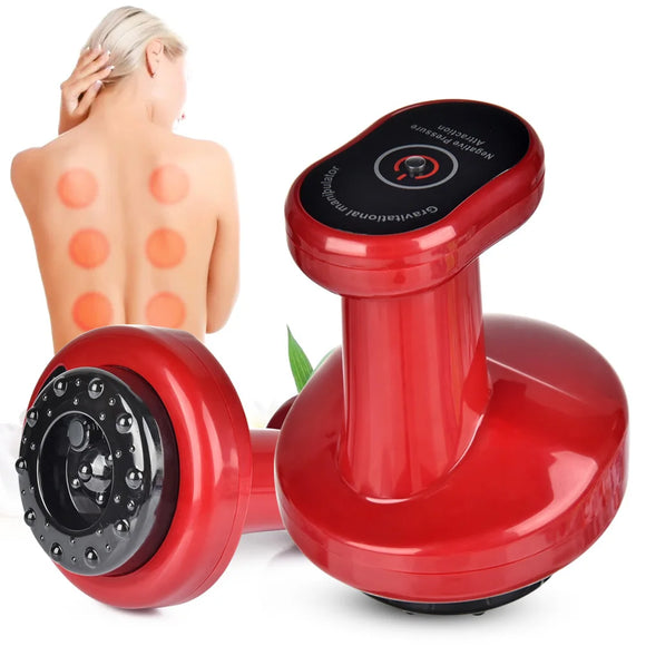 NNEOBA Electric Cupping Therapy Massager EMS Gua Sha Scraping Suction Cup Red