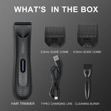 NNEOBA Electric Body & Hair Trimmer for Men Waterproof Groomer Black