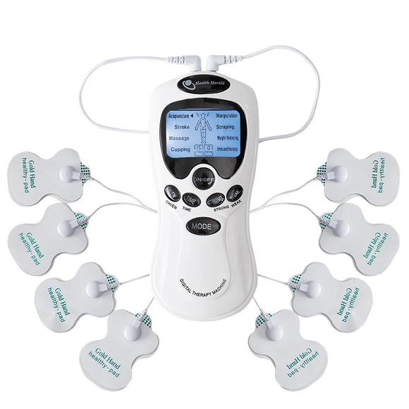 NNEOBA Electric EMS TENS Pulse Massager Pad Acupuncture Muscle Stimulator White