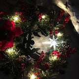 NNEOBA Champagne Gold Christmas Wreath with Lights