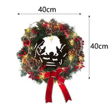 NNEOBA Champagne Gold Christmas Wreath with Lights