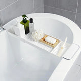 NNEOBA Expandable Bathtub Tray Caddy Organizer for Books & Wine