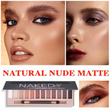 NNETM Glamour 12 Colors Nude Eyeshadow Palette, Professional, Matte and Shimmer Options