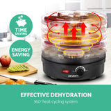NNEDSZ 5 Trays Food Dehydrator Fruit Dehydrators Pet Beef Jerky Dryer Black