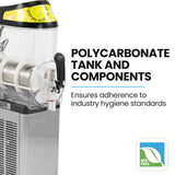 NNEMB 12L Commercial Slush Machine Single Tank, Quality Donper Compressor, Frozen Slushy Juice Maker