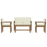 NNEDSZ Gardeon 4-Piece Outdoor Sofa Set Wooden Couch Lounge Setting