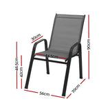 NNEDSZ 6PC Outdoor Dining Chairs Stackable Lounge Chair Patio Furniture Grey
