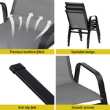 NNEDSZ 6PC Outdoor Dining Chairs Stackable Lounge Chair Patio Furniture Grey