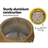 NNEDSZ Gardeon Coffee Side Table Wicker Aluminium Desk Pet Bed Storage Outdoor Furniture