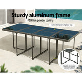 NNEDSZ Gardeon Outdoor Dining Set 13 Piece Wicker Table Chairs Setting Grey