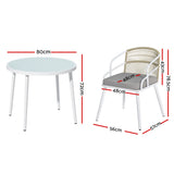 NNEDSZ Outdoor Dining Set 5 Piece Aluminum Table Chairs Setting White