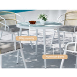 NNEDSZ Outdoor Dining Set 5 Piece Aluminum Table Chairs Setting White