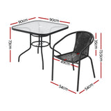 NNEDSZ Gardeon Outdoor Dining Set 5 Piece Steel Stackable Chairs Table Patio Furniture