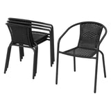 NNEDSZ Gardeon Outdoor Dining Set 5 Piece Steel Stackable Chairs Table Patio Furniture