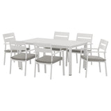 NNEDSZ Outdoor Dining Set 7 Piece Aluminum Table Chairs Setting White