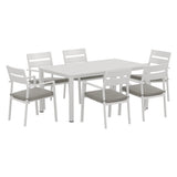 NNEDSZ Outdoor Dining Set 7 Piece Aluminum Table Chairs Setting White