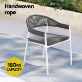 NNEDSZ Outdoor Dining Set 9 Piece Steel Table Chairs Setting White