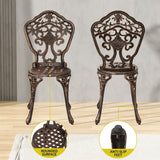NNEDSZ Outdoor Dining Set 5 Piece Chairs Table Cast Aluminum Patio Brown