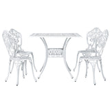NNEDSZ Outdoor Dining Set 5 Piece Chairs Table Cast Aluminum Patio White