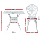 NNEDSZ Outdoor Dining Set 5 Piece Chairs Table Cast Aluminum Patio White