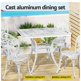 NNEDSZ Outdoor Dining Set 5 Piece Chairs Table Cast Aluminum Patio White
