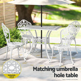 NNEDSZ Outdoor Dining Set 5 Piece Chairs Table Cast Aluminum Patio White