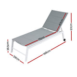 NNEDSZ Sun Lounger Chaise Lounge Wheels Patio Furniture Outdoor Setting White