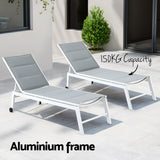 NNEDSZ Sun Lounger Chaise Lounge Wheels Patio Furniture Outdoor Setting White