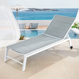 NNEDSZ Sun Lounger Chaise Lounge Wheels Patio Furniture Outdoor Setting White