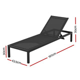 NNEDSZ Gardeon Sun Lounge Outdoor Lounger Aluminium Folding Beach Chair Wheels Black