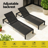 NNEDSZ Gardeon Sun Lounge Outdoor Lounger Aluminium Folding Beach Chair Wheels Black