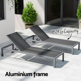 NNEDSZ Sun Lounge Outdoor Lounger Aluminium Folding Beach Chair Wheels Patio