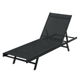 NNEDSZ Sun Lounge Outdoor Lounger Steel Beach Chair Patio Furniture Black