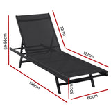NNEDSZ Sun Lounge Outdoor Lounger Steel Beach Chair Patio Furniture Black