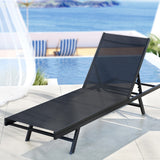 NNEDSZ Sun Lounge Outdoor Lounger Steel Beach Chair Patio Furniture Black