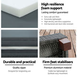 NNEDSZ Gardeon Sun Lounge Wicker Lounger Outdoor Furniture Day Bed Wheels Patio Grey