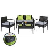 NNEDSZ Gardeon Outdoor Sofa Set Wicker Lounge Setting Table and Chairs Storage Cover